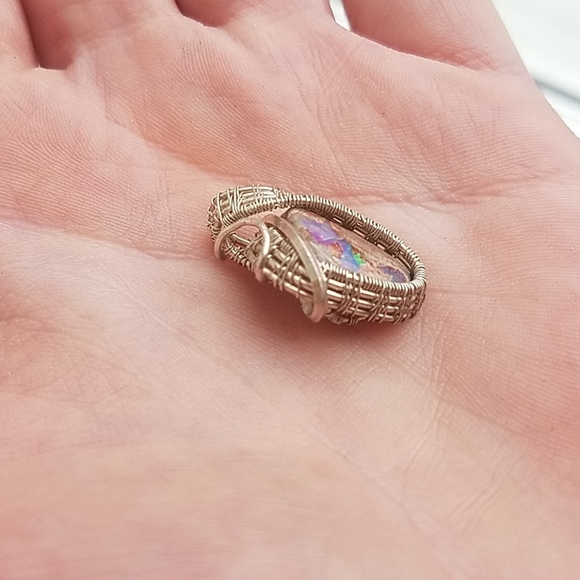 Silver Wrapped boulder opal pendant - Picture 4 of 8